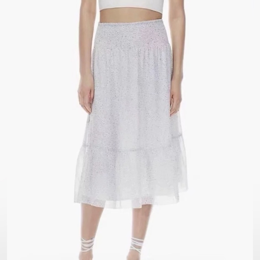 Wilfred Waterfall tiered midi skirt